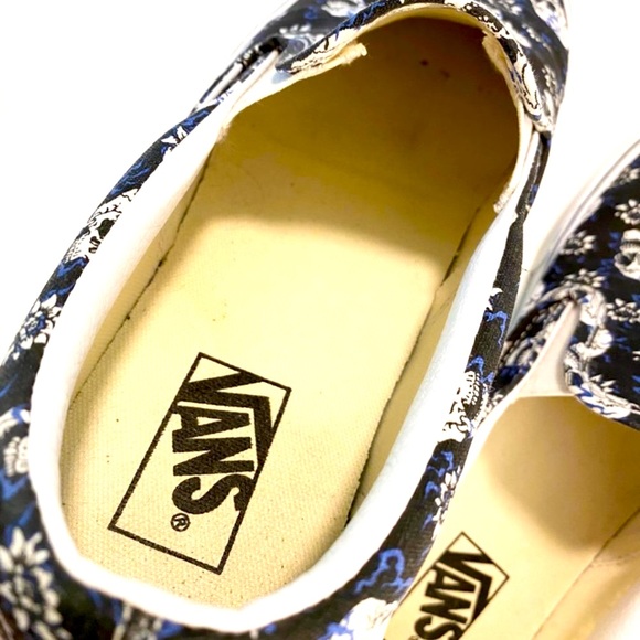 Men’s | Vans | Flash Skulls Classic Slip-On | Black/White/Blue | 11 - Picture 8 of 9